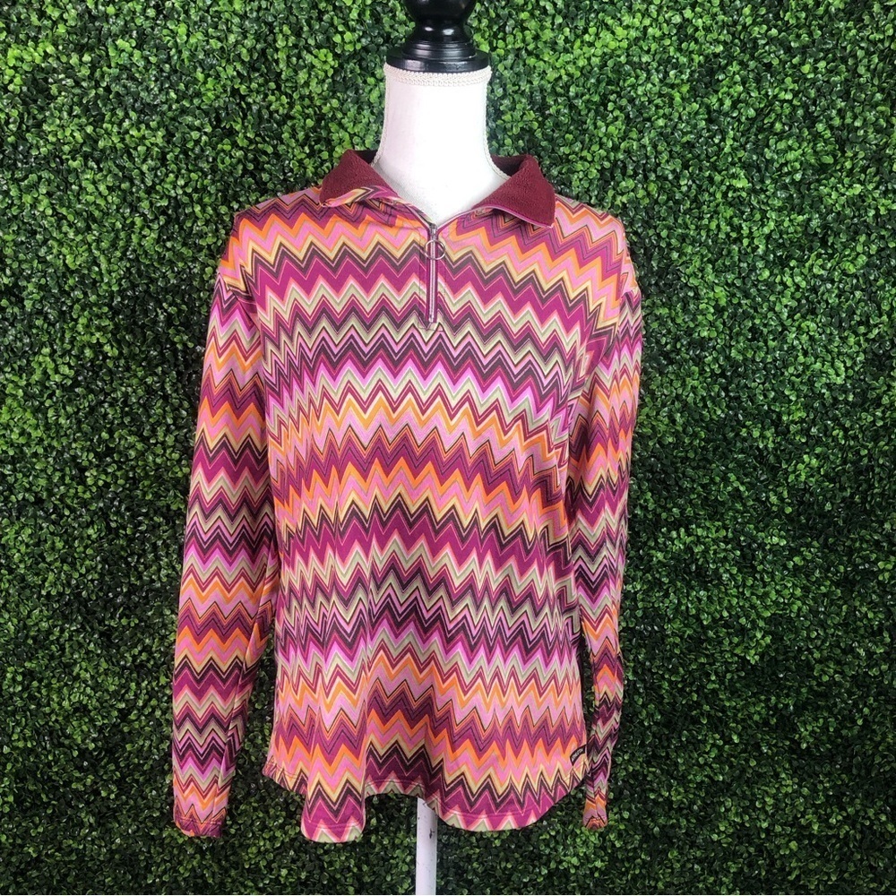Athleta multicolor zigzag quarterzip sweater‎ - image 6